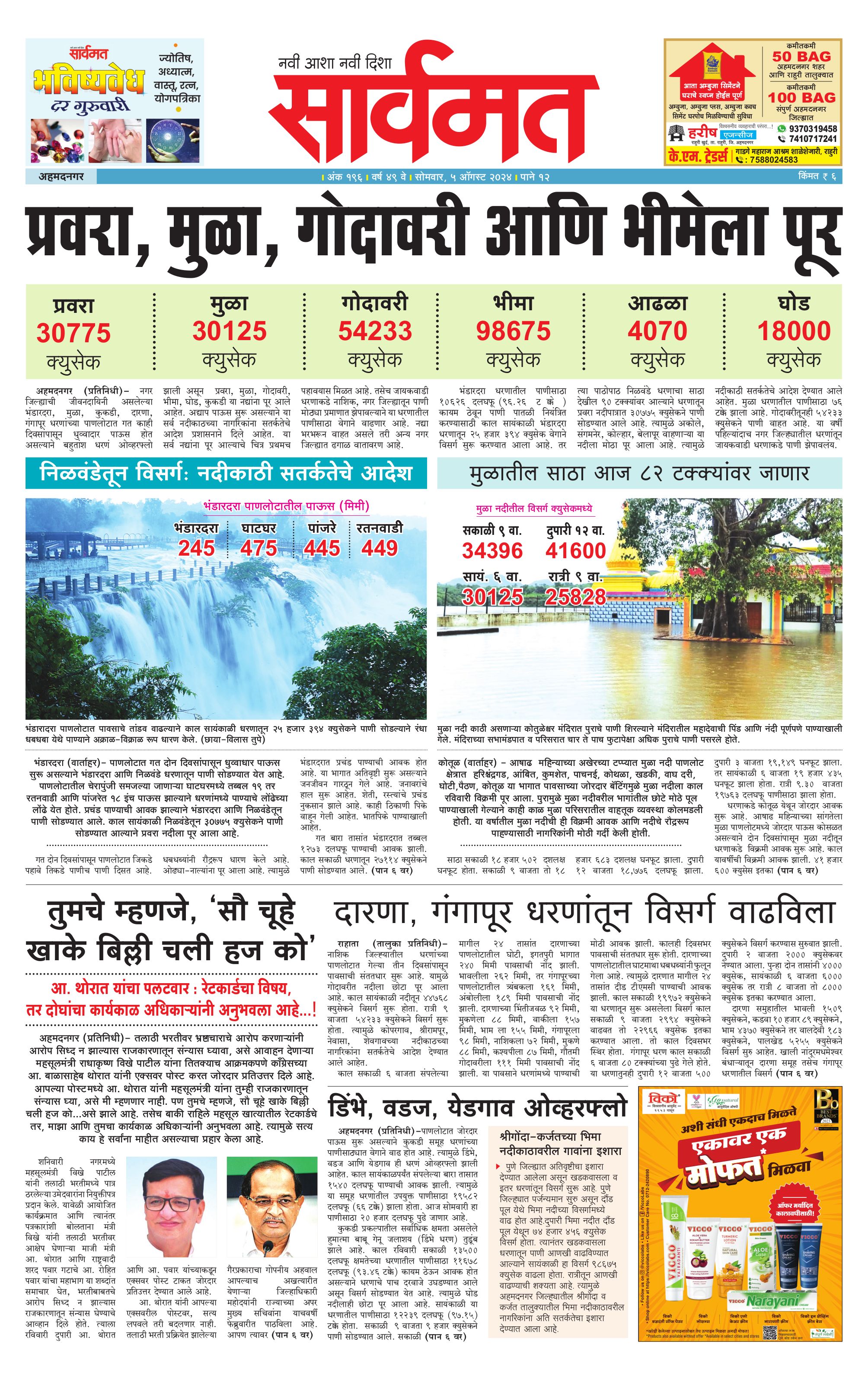 Daily sarvamat marathi fashion news paper